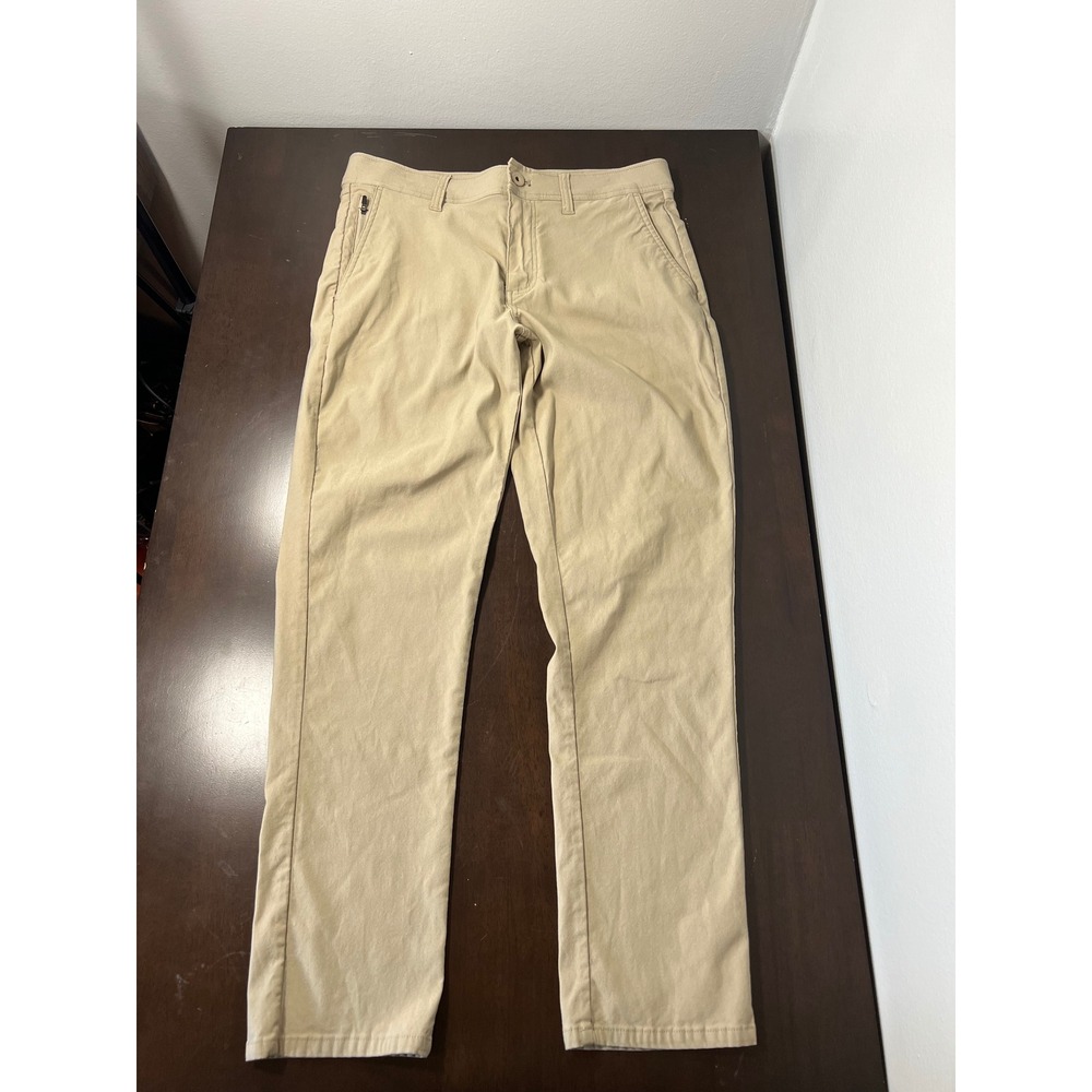 Weatherproof Vintage Mens Regular Taper Khaki Tan Stretch Chino Pants 32x30